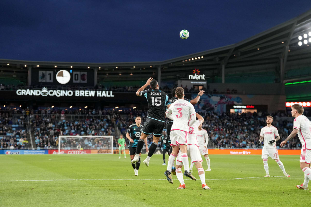 Michael Boxall goes up for an aerial duel